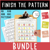 Finish the Pattern Worksheets BUNDLE of 36 with seasons an