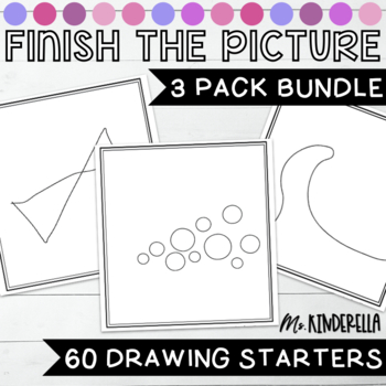 Preview of Finish the Picture/Finish the Drawing Morning Work 3 Pack Bundle