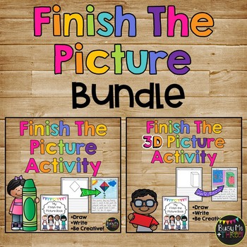 Preview of Finish the Picture Writing Activity BUNDLE Morning Work and Stations