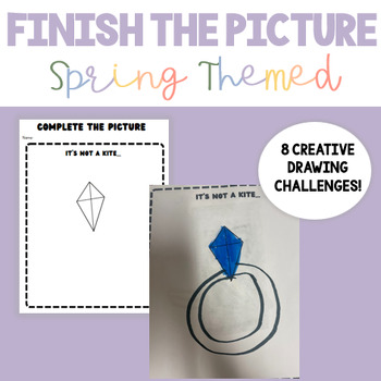 Preview of Finish the SPRING and April Drawing | Gifted and Talented | Creative Thinking