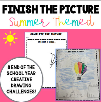 Preview of Finish the SUMMER Drawing | End of the Year Activity | Gifted and Talented