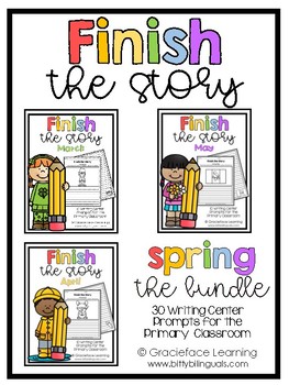 Preview of Writing Prompts - Finish the Story - Spring