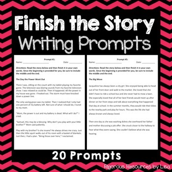 Preview of Finish the Story Writing Prompt