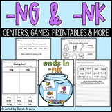 -NG and -NK Endings Printables, Centers & Game