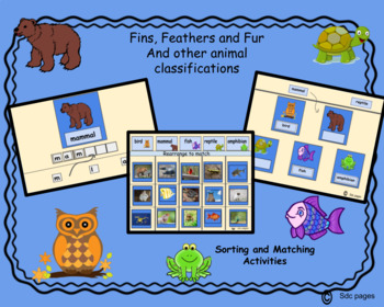 Preview of Fins, Feathers and Fur-Animal Classification Activities for Google Docs