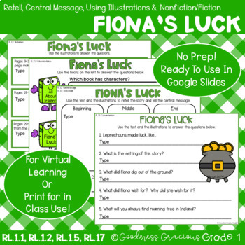 Preview of Fiona's Wish- Central Message, Fiction/Nonfiction, Using Illustrations, & Comp.