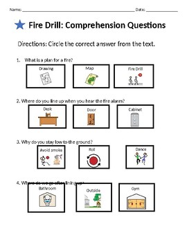 Preview of Fire Drill Comprehension Questions (n2y Library)