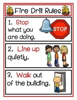 Fire Drill Rules by PreK Learning Circle | Teachers Pay Teachers