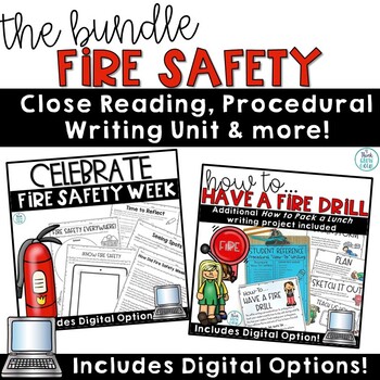 Preview of Fire Drill Safety and Prevention Activities Reading Writing Math