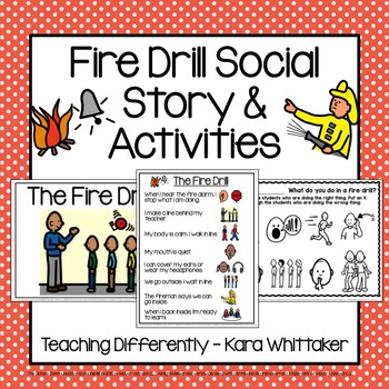 Preview of Fire Drill Social Story & Activities