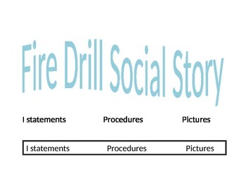 Preview of Fire Drill Social Story