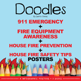 Preview of Fire Emergency Safety Theme Activities Printable Coloring Sheets Posters Bundle
