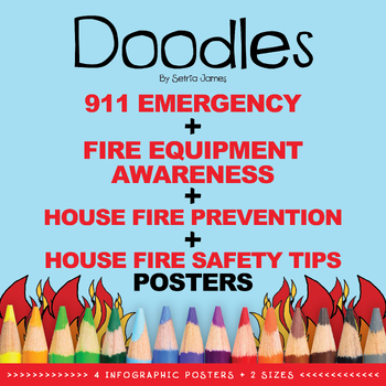 Preview of Fire Emergency Safety Theme Activities Printable Coloring Sheets Posters Bundle