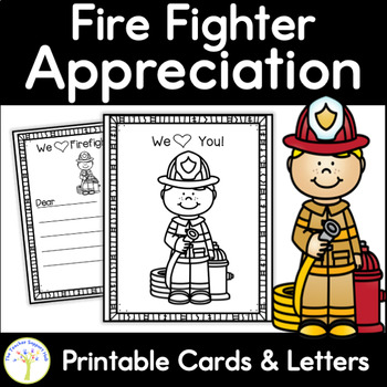 Preview of Fire Fighter Appreciation Thank You Cards Letters and MORE