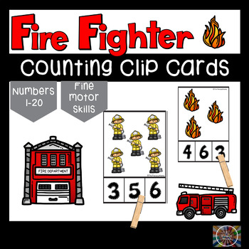 Preview of Fire Fighter Count and Clip Number Cards