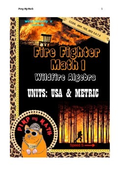 Preview of Fire Fighter Math 1: Wildfire Algebra
