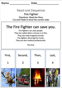 Preview of Fire Fighter - Read and Sequence