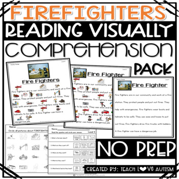Preview of Fire Fighter Reading Comprehension Passages with Visuals
