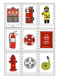 Fire Fighter themed Memory Matching preschool activity.  D