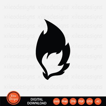 Preview of Fire Flame Burn Burning Light Camp Campfire Hot Flammable SVG PNG JPG PDF EPS AI