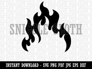 Preview of Fire Flame Burning Clipart Instant Digital Download SVG EPS PNG PDF AI DXF JPG