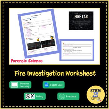 Preview of Fire Investigation Worksheet DISTANCE LEARNING