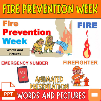 Preview of Fire Safety Words and Pictures PowerPoint & Google Slides: Fire Prevention Week