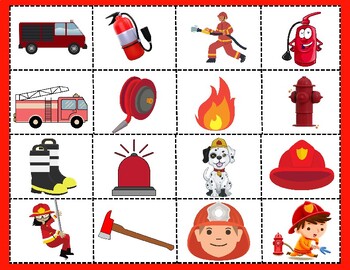 Preview of Fire Prevention Week flashcards-fire fighter- october-fall