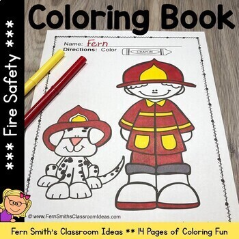 fire safety coloring pages dollar deal  14 pages of fire