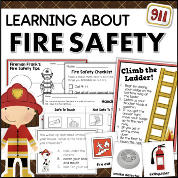 Preview of Fire Safety Writing Sort Word Search Plan Worksheets Fire Prevention Week