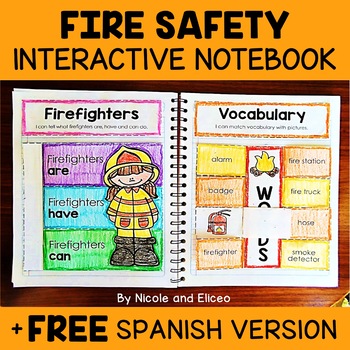 Preview of Fire Safety Interactive Notebook Activities + FREE Spanish