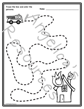 Fire Safety Activities Coloring Pages Fine Motor Skills Tracing Lines