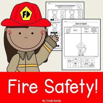 Preview of Fire Safety Activities | Fire Safety Week Worksheets | Firefighter Hat Craft
