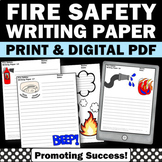 Fire Safety Day October Creative Writing Paper Sub Plans F