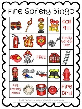 Fire Safety Bingo by TNBCreations | Teachers Pay Teachers