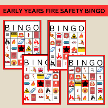 Preview of Fire Safety Bingo PreSchool, K, Early Years - No Prep Activity, back to school