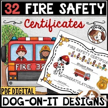Preview of Fire Safety Week Award Certificates Editable Fire Prevention October