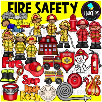 Preview of Fire Safety Clip Art Set {Educlips Clipart}