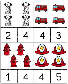 Fire Safety Counting Cards by Irish Rose Place | TpT