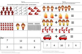 Fire Safety Counting Activities Preschool Kindergarten Special