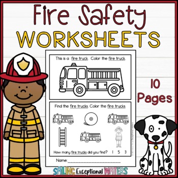Fire Safety Counting Worksheets by Sailing Exceptional Waters | TpT