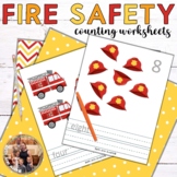 Fire Safety Counting Worksheets, Fire Theme Counting Cards