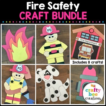 Preview of Fire Safety Crafts Bundle | Fire Truck | Firefighter | Fire Safety Week Activity