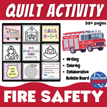 Preview of Fire Safety Create a Collaboration Quilt Activity | Fire Safety Week