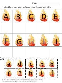 Fire Safety Math and Literacy Matching Worksheets, Addition and Subtraction