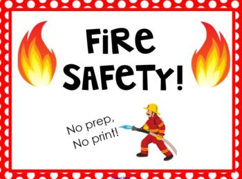 Preview of Fire Safety & Drill Lesson (No Prep, No Print!)-2 days!