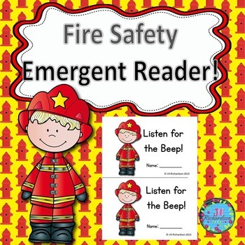 Preview of Fire Safety Preschool Emergent Reader! Fire Safety Week Printables ESL