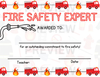 Preview of Fire Safety Expert Award/Certificate | Fire Prevention Week