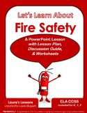 Fire Safety PowerPoint Lesson with Lesson Plan & Worksheet