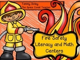 Fire Safety Literacy and Math Centers and Extra Printables